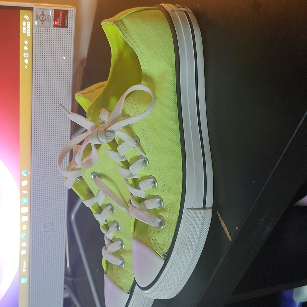 Neon green Converse